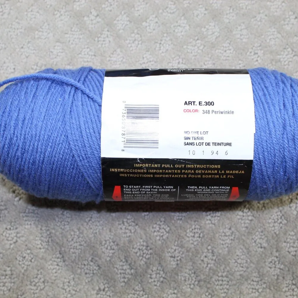 3 Skeins Red Heart Super Saver Yarn Blue 7 Oz Skein E300 100 Acrylic Worsted